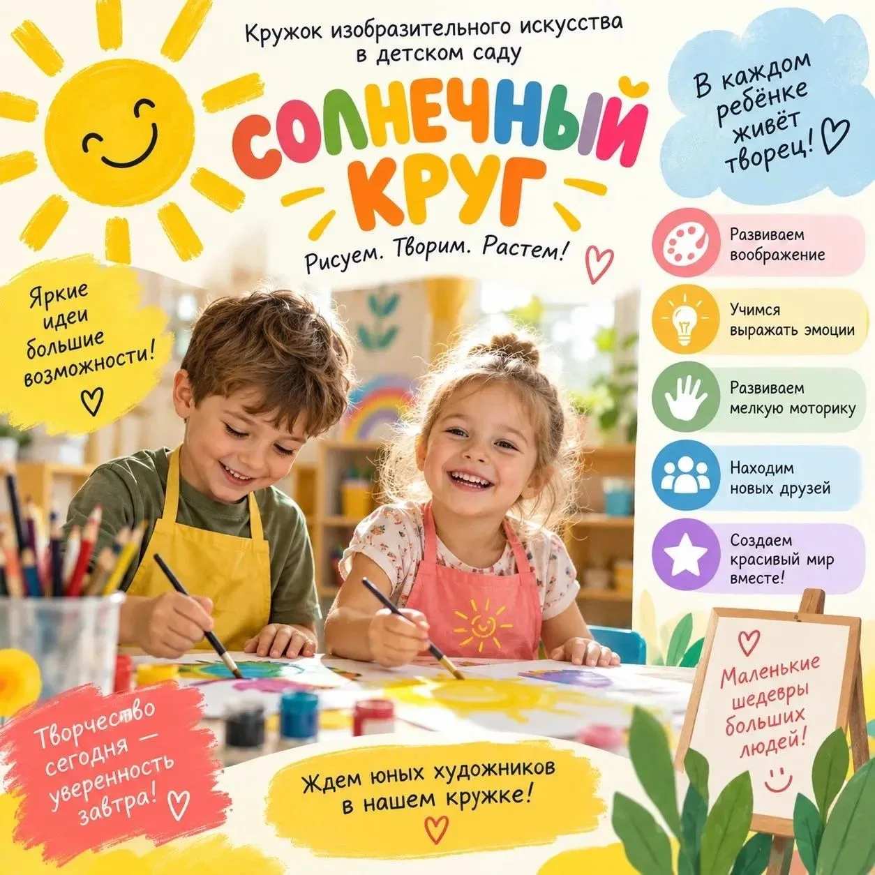 ☀️ «Солнечный круг» — изостудия для детей 3–7 лет