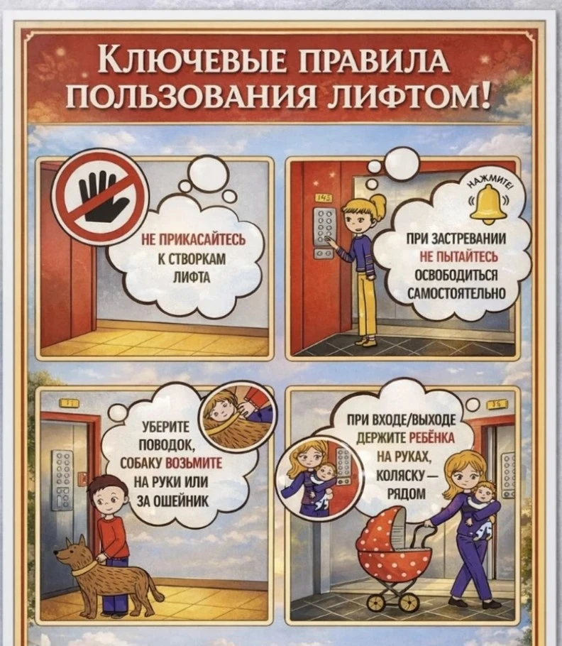 ЛИФТ — это не просто кабина. Это наш общий комфорт и безопасность!

Давайте вместе сделаем поездки н