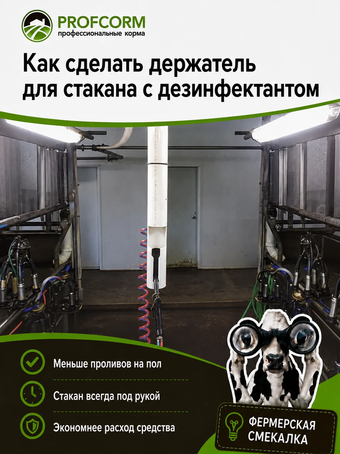 💡 Фермерская смекалка: простой держатель для стакана с дизинфектантом