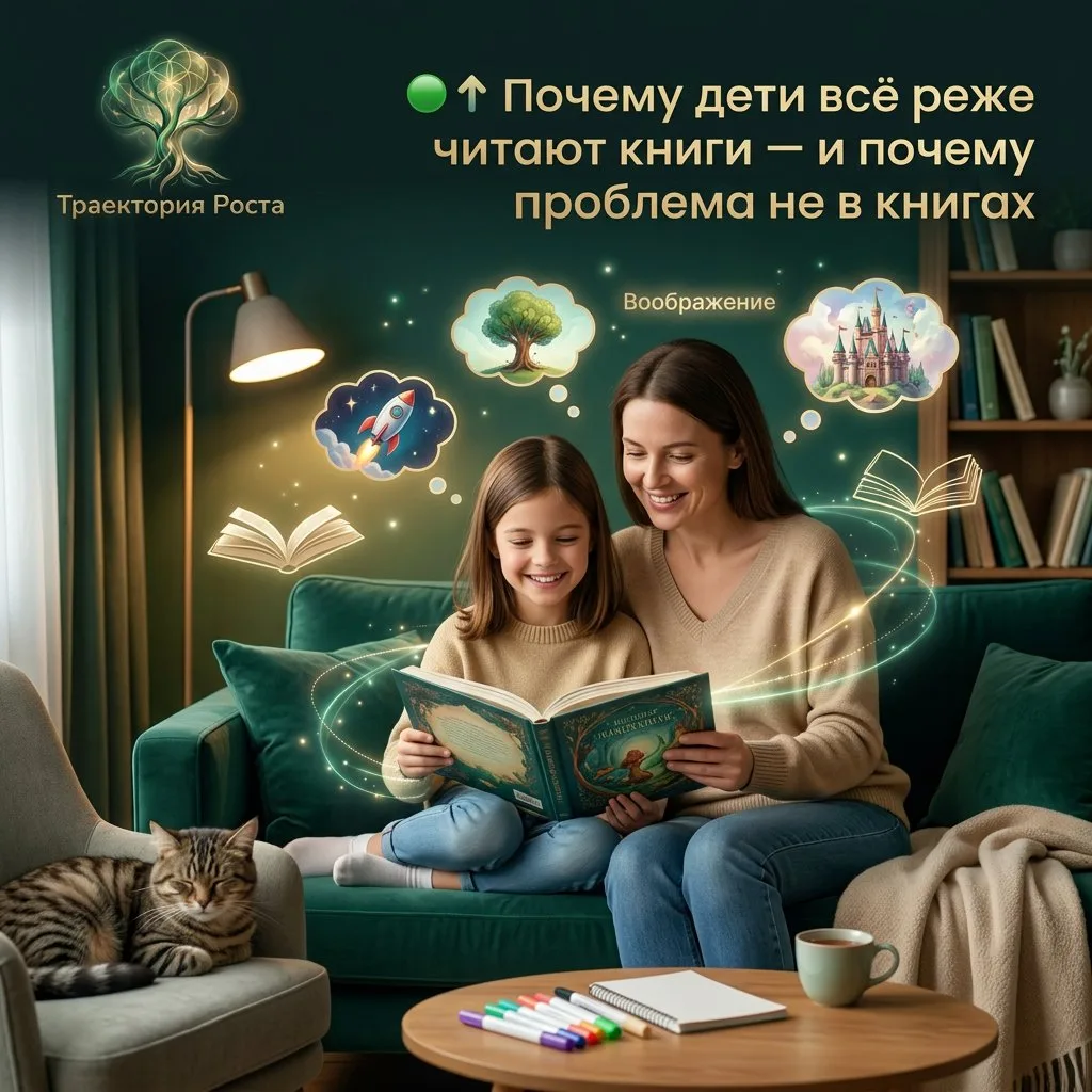 🟢⬆️ Почему дети всё реже читают книги — и почему проблема не в книгах

Многие родители замечают одн