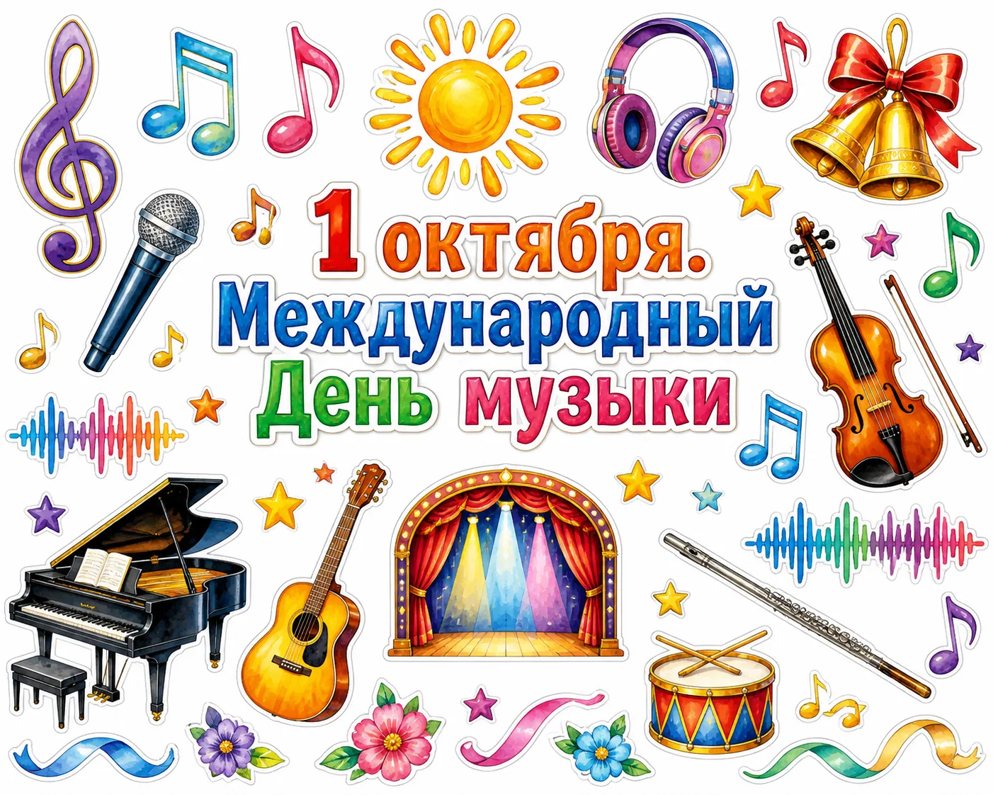 🎸1 октября. Международный День музыки! 🎼 Оформление