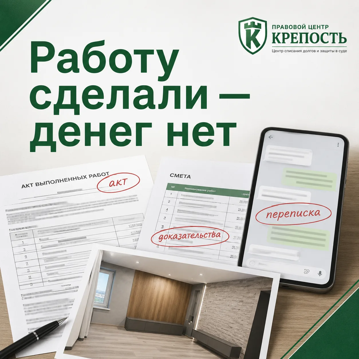 🧾 Работу сделали, акт не подписали, деньги тянут.