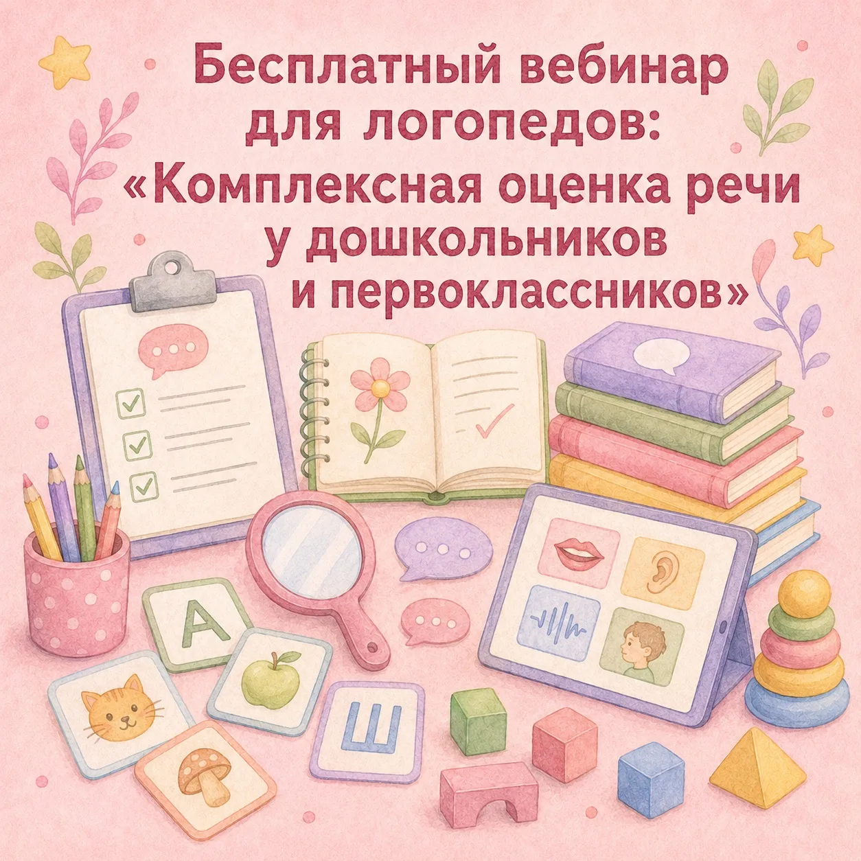 Бесплатный вебинар для логопедов: «Комплексная оценка речи у дошкольников и первоклассн...