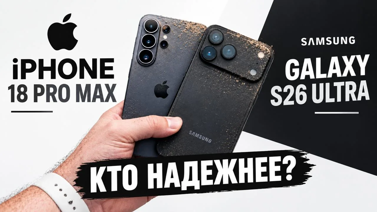 Сравнительный дроп-тест iPhone 18 Pro Max и Samsung Galaxy S26 Ultra