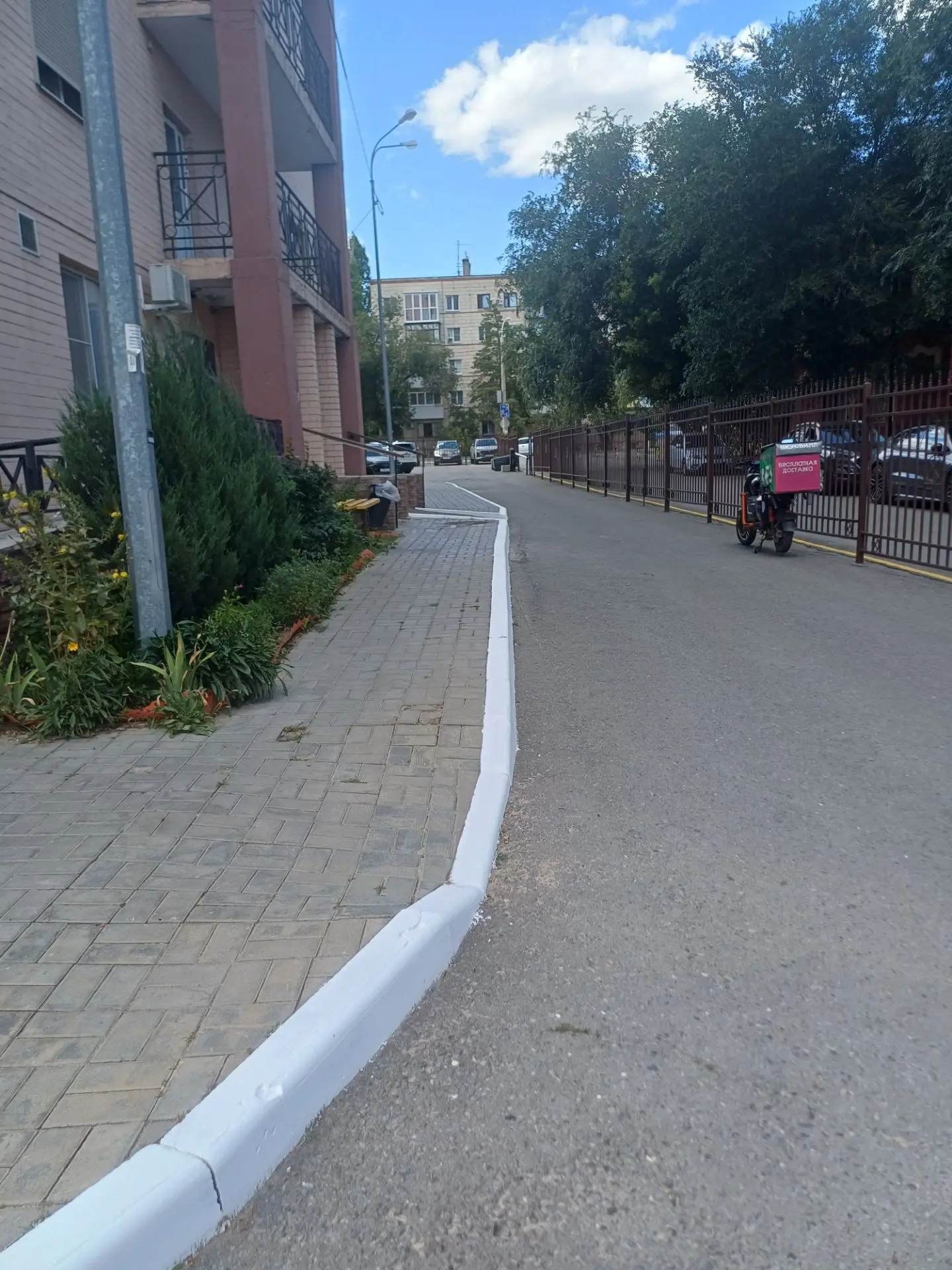 Пугачевская 5 , покраска бордюра