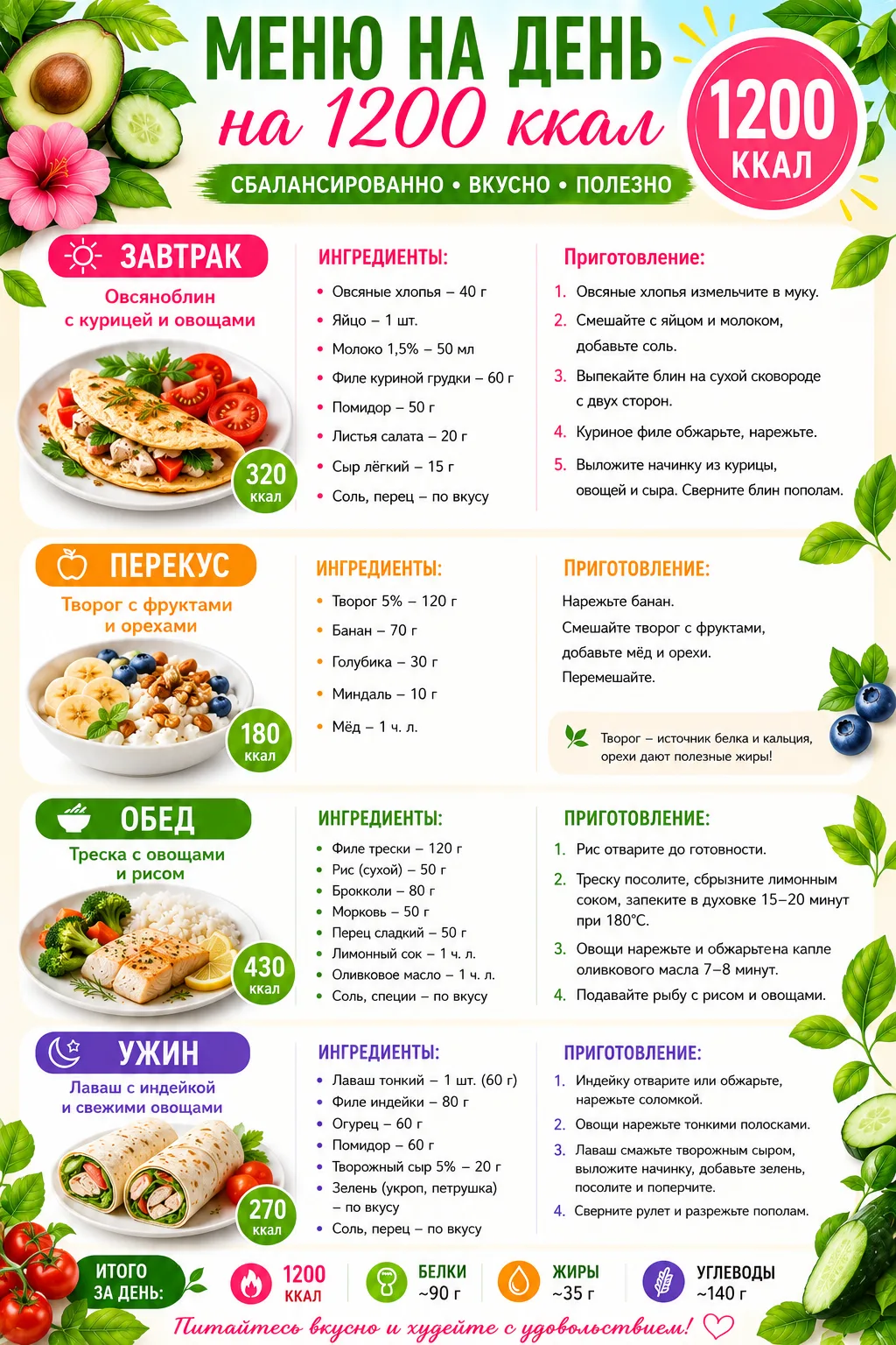 МЕНЮ НА ЗАВТРА!