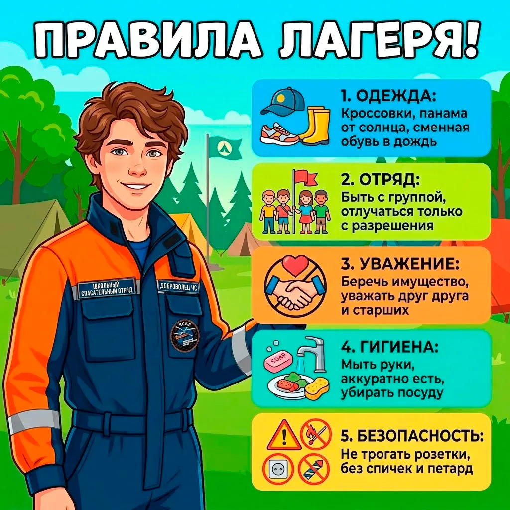 ️ ⚡️Школьные спасательные отряды напоминают о безопасности в лагере
