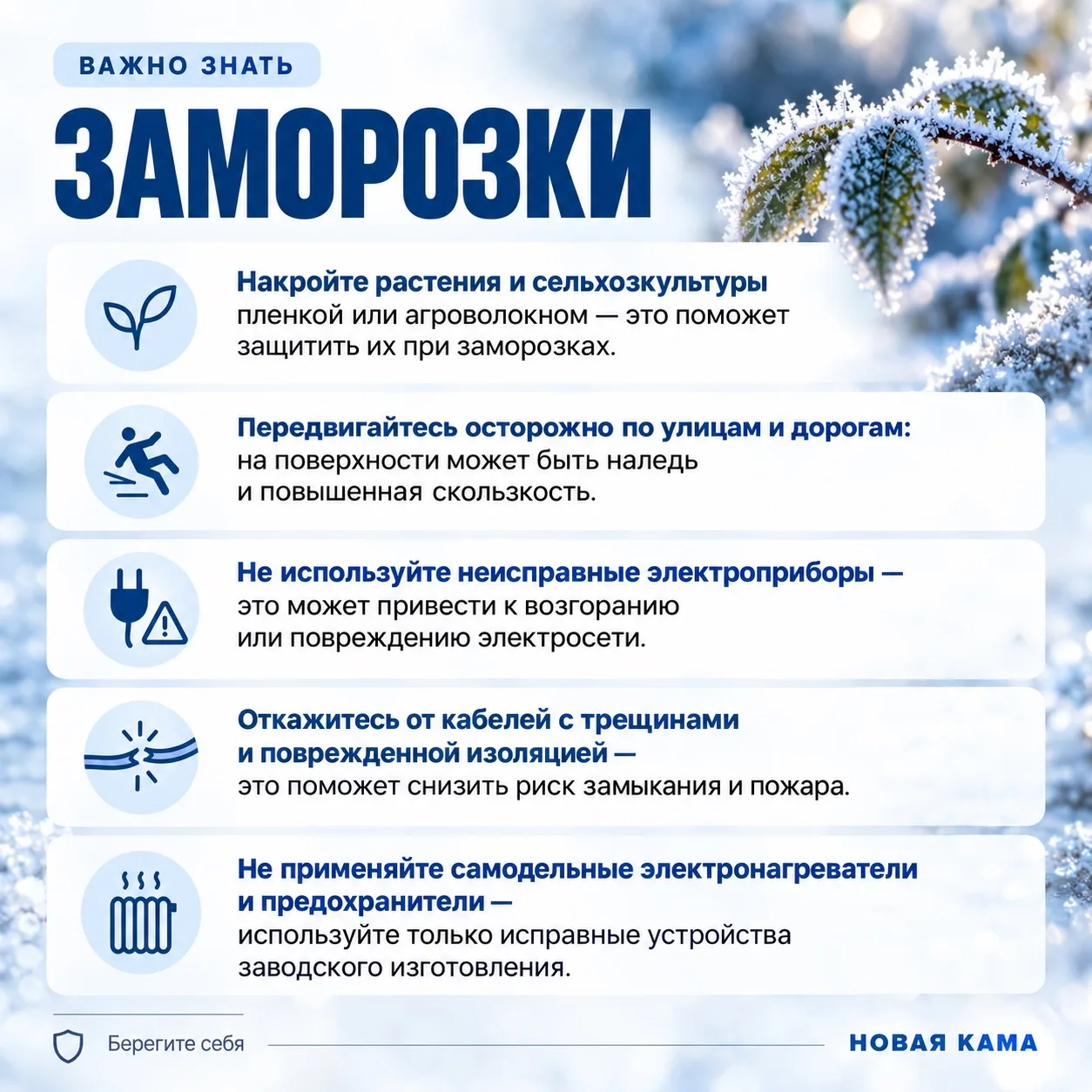 🌨 В Татарстане ночью ожидаются заморозки и мокрый снег