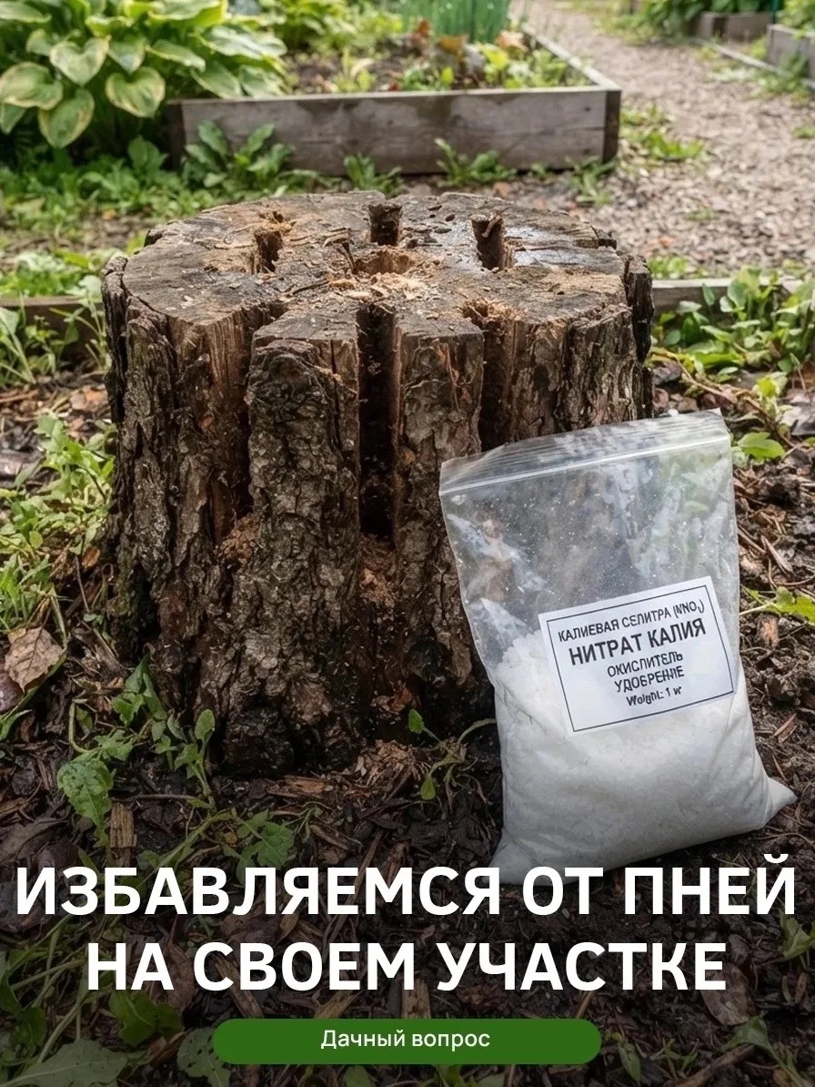 КАК ИЗБАВИТЬСЯ ОТ ПНЕЙ НА УЧАСТКЕ.