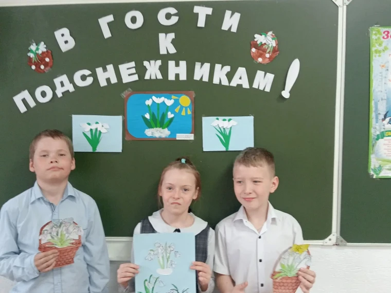 В первом классе прошла беседа «В гости к подснежникам» по экологическому воспитанию. Ре...