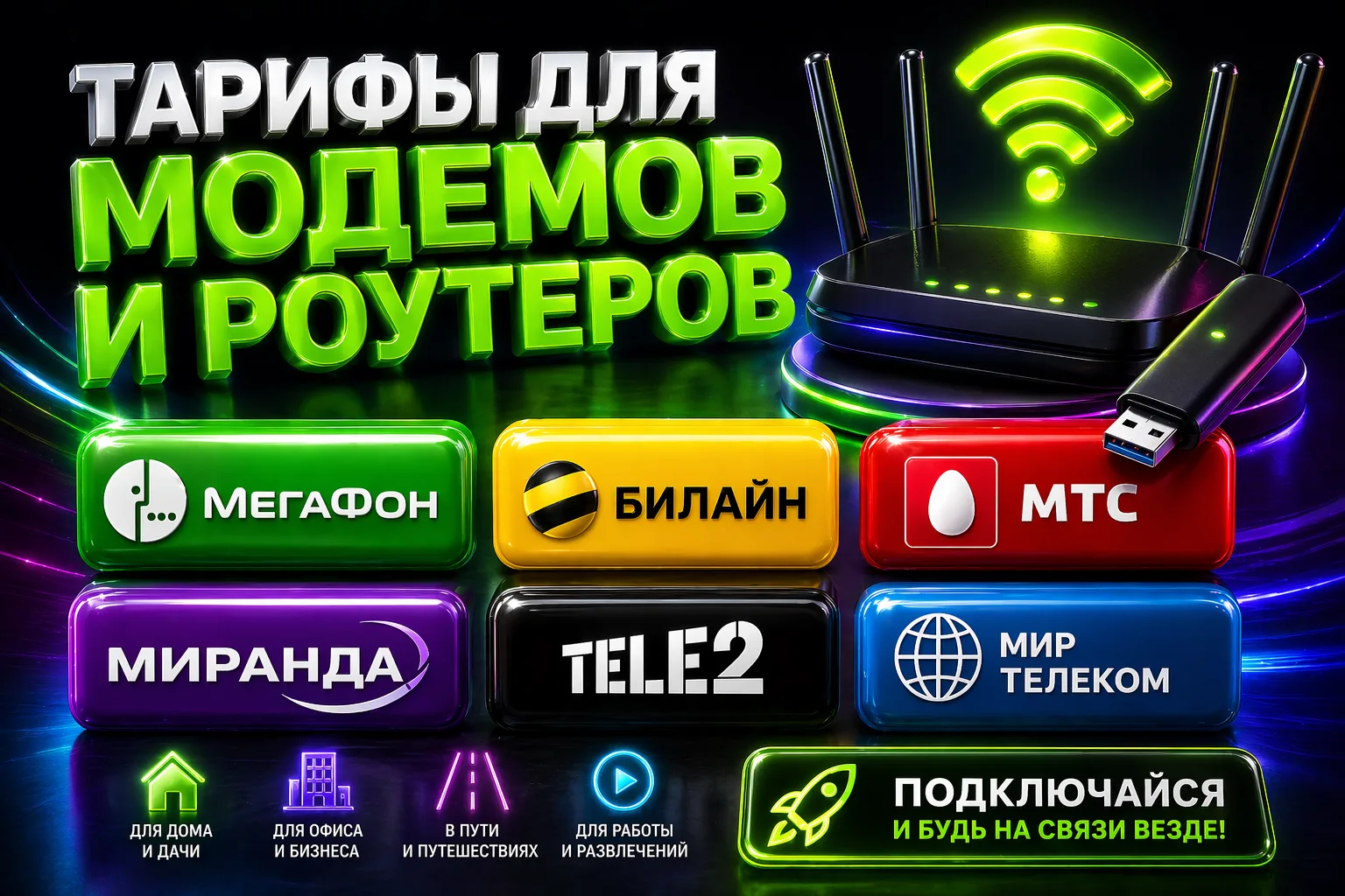 Широкая линейка тарифов для модемов, роутеров и других устройств
Подробнее по каждому Здесь

По всем