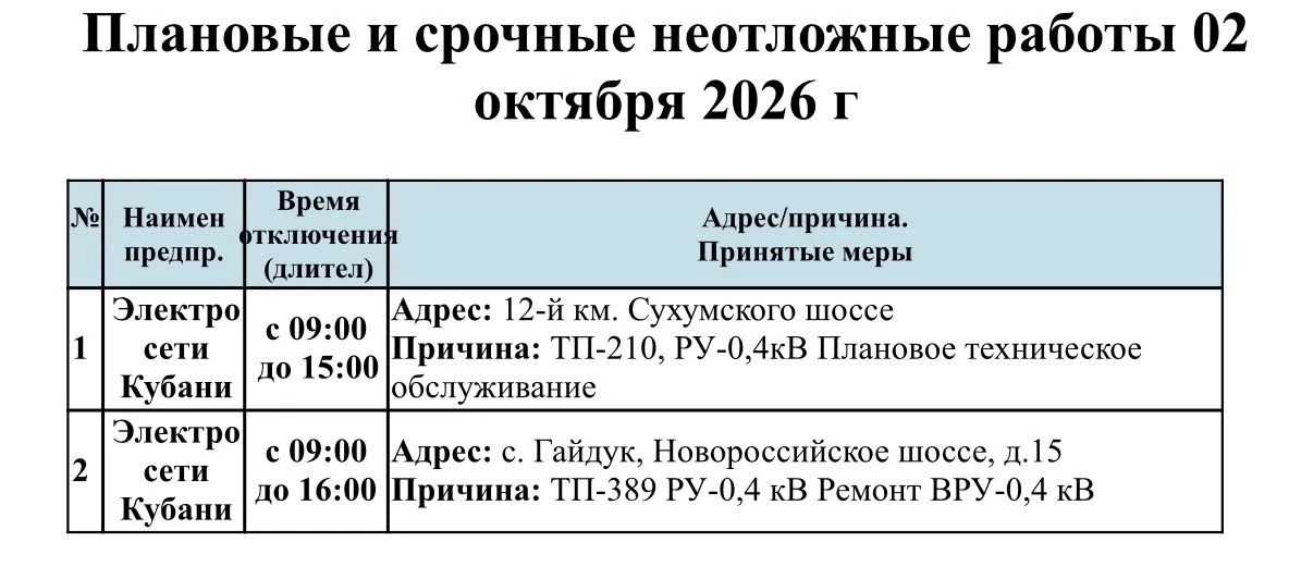 📌Информируем Вас о плановых работах на 02.10.2026