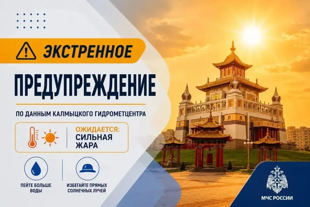 В Калмыкии ожидается сильная жара❗️☀️