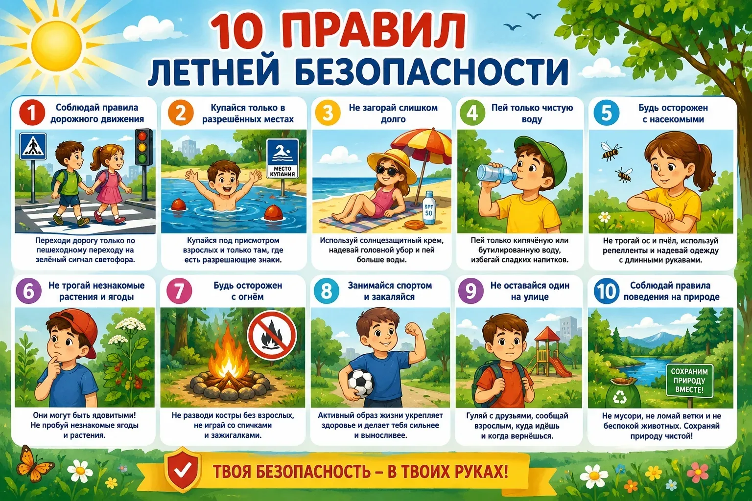 10 правил безопасности летом