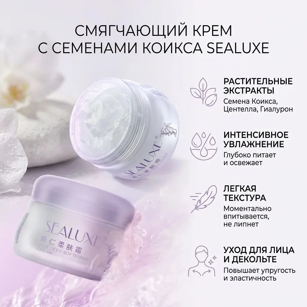 🌸 SEALUXE: успокаивающий уход с семенами коикса