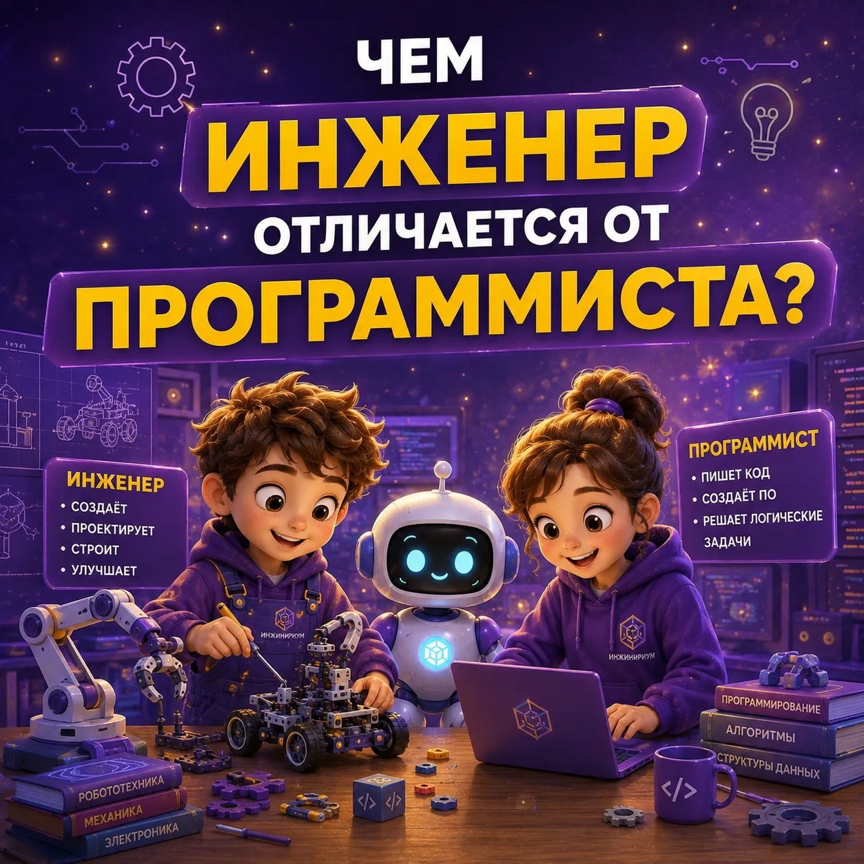 🔧 Инженер vs. Программист: В чем разница? 💻