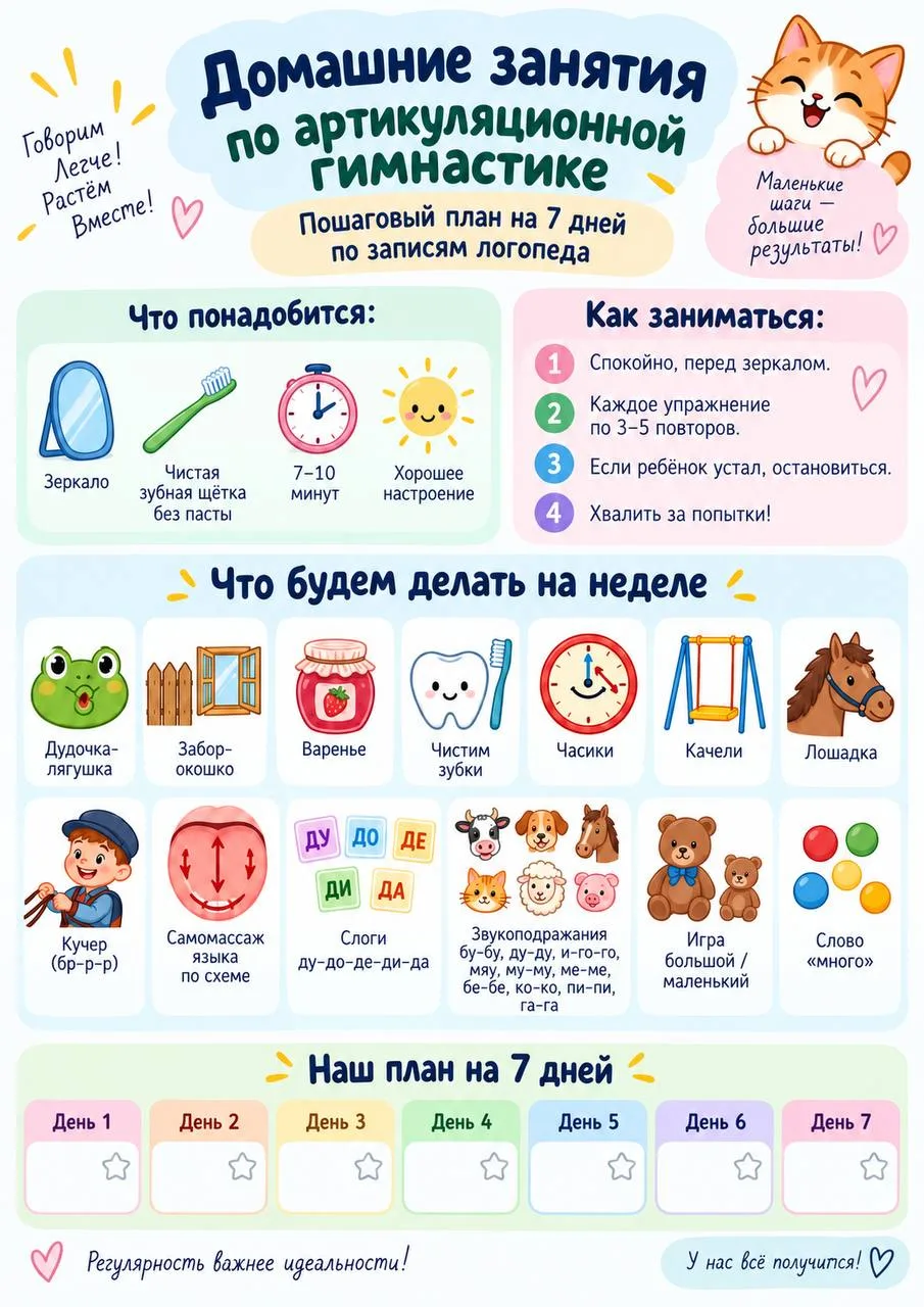 У нас теперь почти каждый день артикуляционная гимнастика.