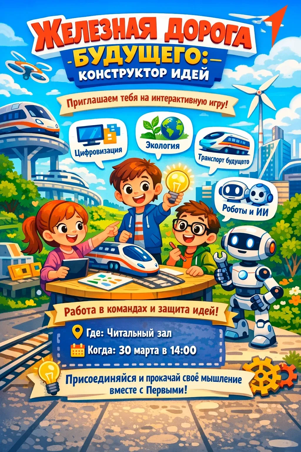 🚆 Железная дорога будущего: конструктор идей   Приглашаем тебя на интерактивную игру, где каждый смо