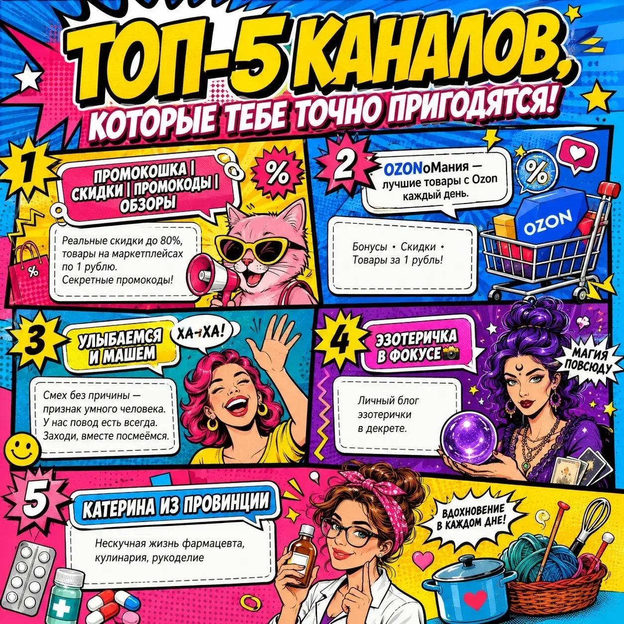 Девчонки, собрала классные каналы, в которых легко найти что-то полезное и интересное для себя 

Заг