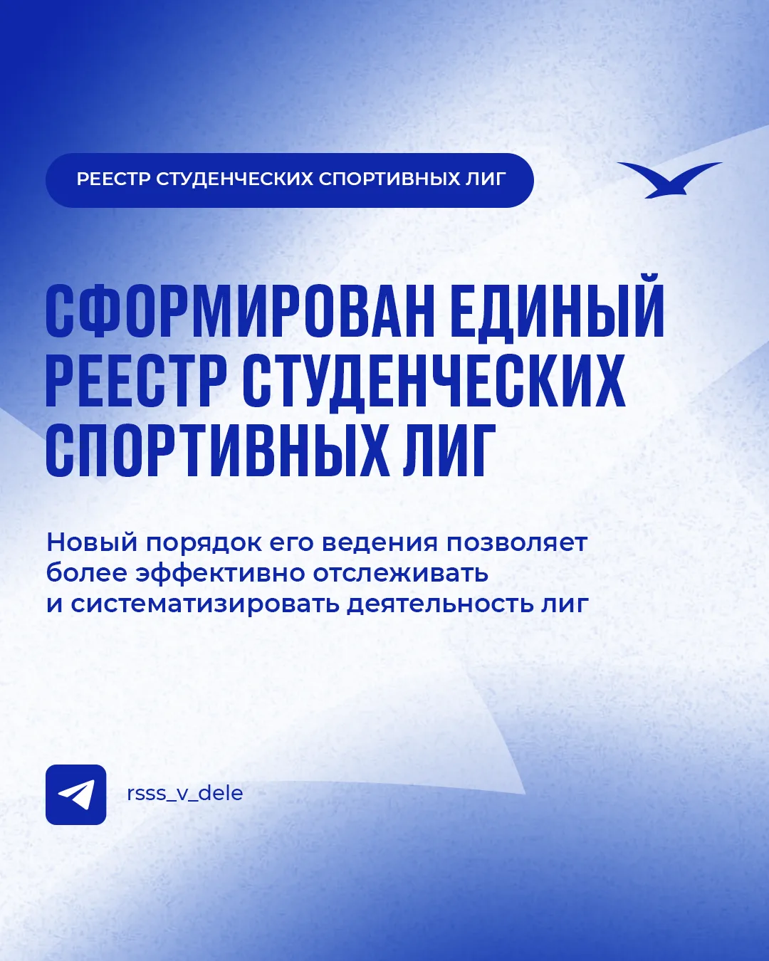 Обновленный Реестр студенческих спортивных лиг представят на Совете лиг

РССС сформировал Единый рее