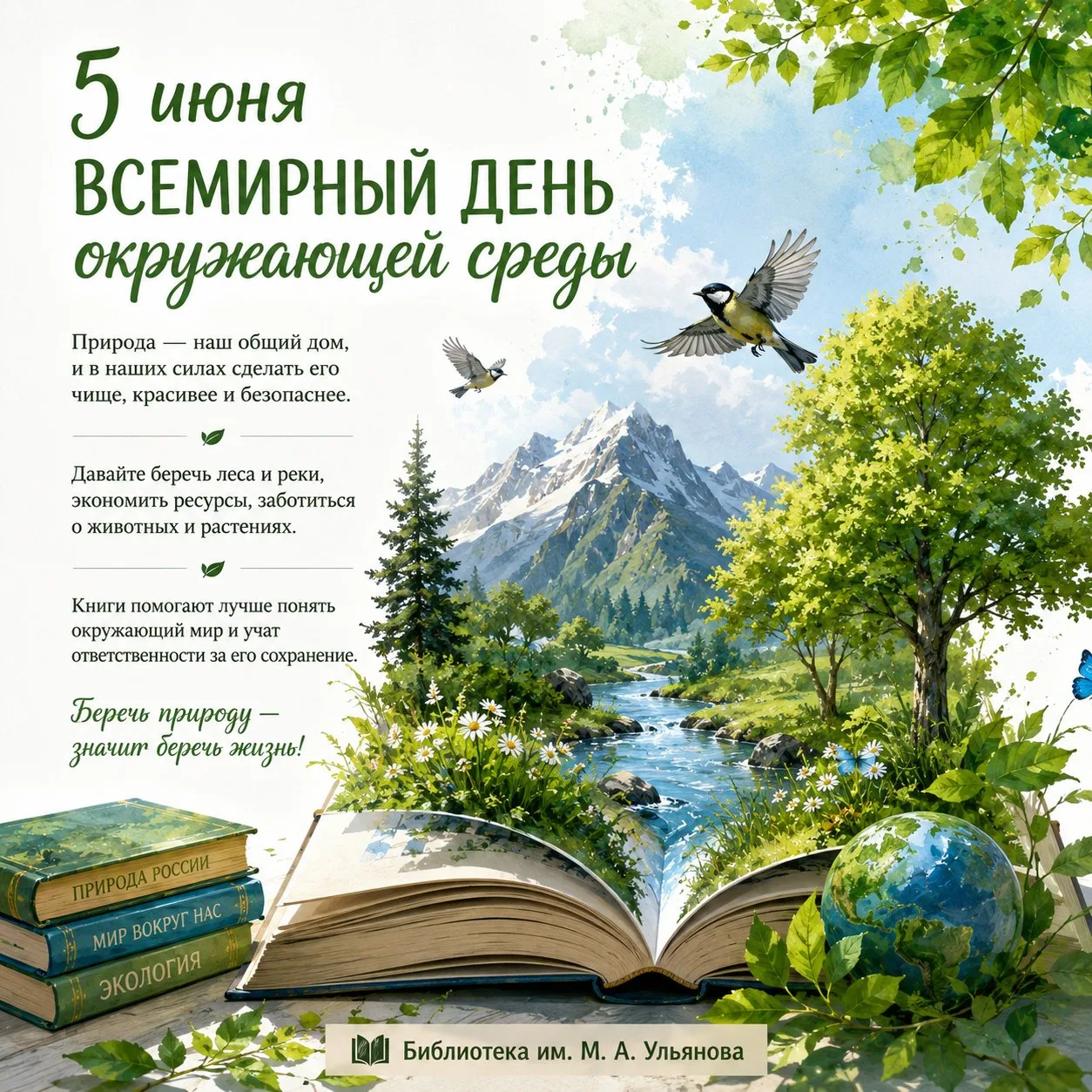 🌿 5 июня — Всемирный день окружающей среды

Этот день напоминает каждому из нас: природа — наш общи