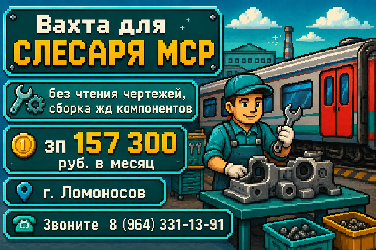 ❗Приглашаем на вахту работы СЛЕСАРЯ МСР (без чтения чертежей) с заработной платой 157 3...