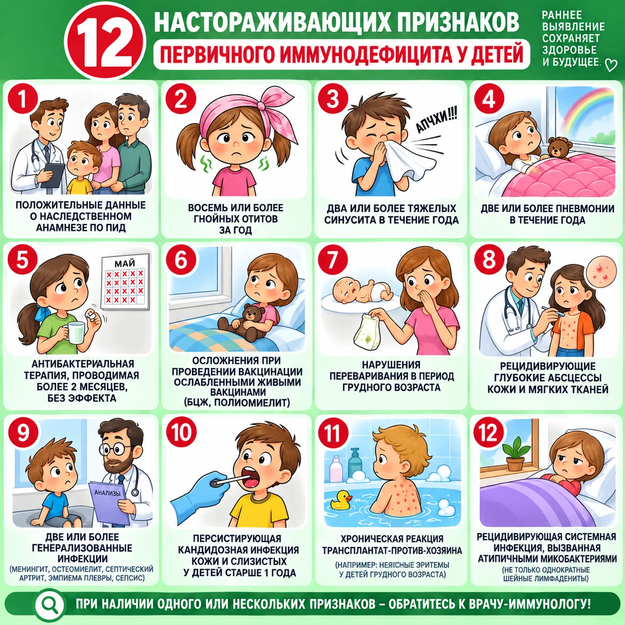 Признаки иммунодефицита