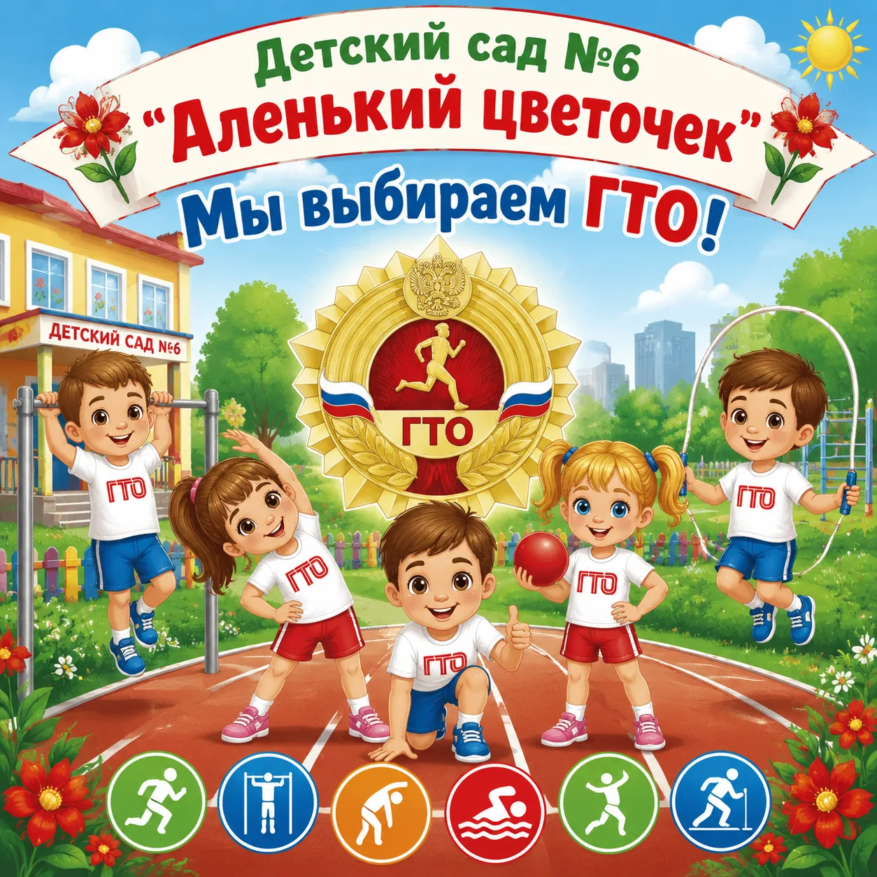В нашем детском саду прошло спортивное мероприятие "Мы выбираем ГТО"! *