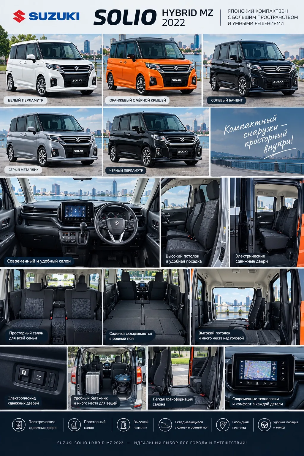 🇯🇵 SUZUKI SOLIO HYBRID MZ 2022 — автомобиль, который удивляет своим пространством!