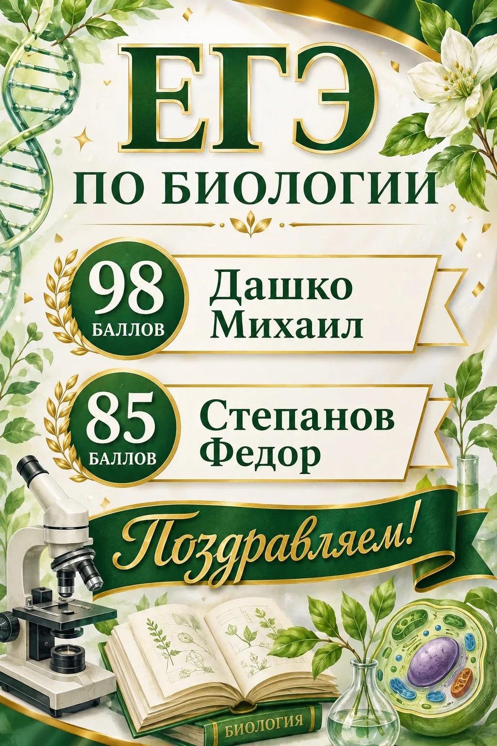 🧬 ЕГЭ по биологии: наши ребята - просто космос!

😎Держим вас в курсе событий и гордимся нашими вып