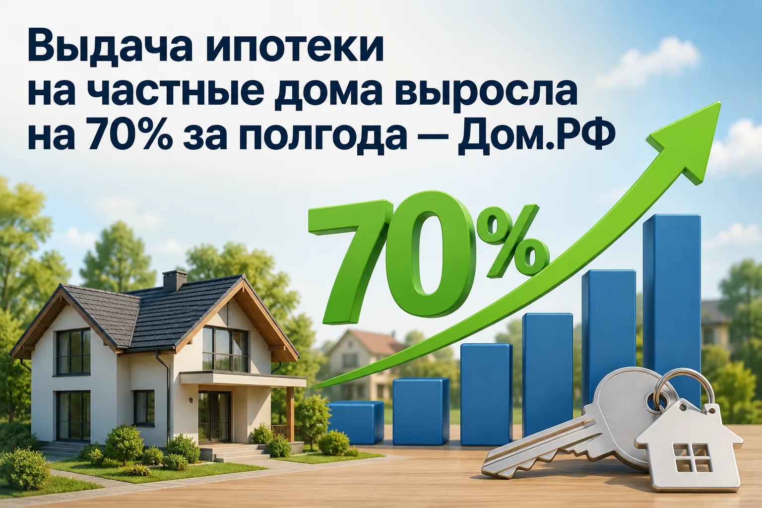 📌 Выдача ипотеки на частные дома выросла на 70% за полгода — Дом.РФ