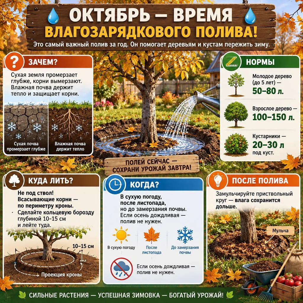 💧 ОКТЯБРЬ — ВРЕМЯ ВЛАГОЗАРЯДКОВОГО ПОЛИВА! 💧