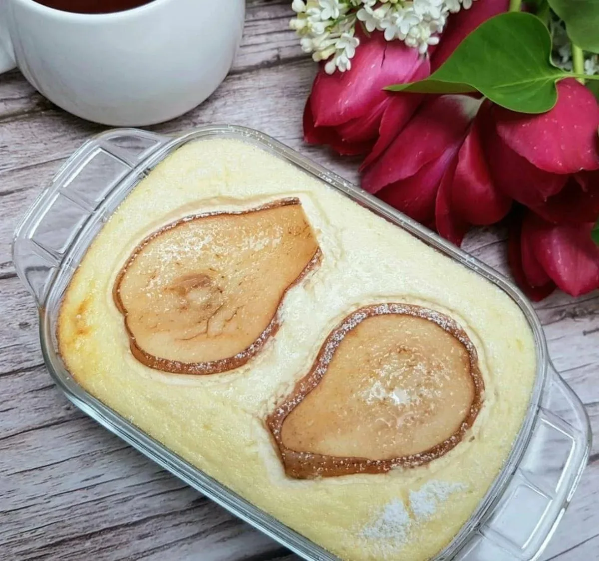 ТВОРОЖНОЕ СУФЛЕ С ГРУШЕЙ