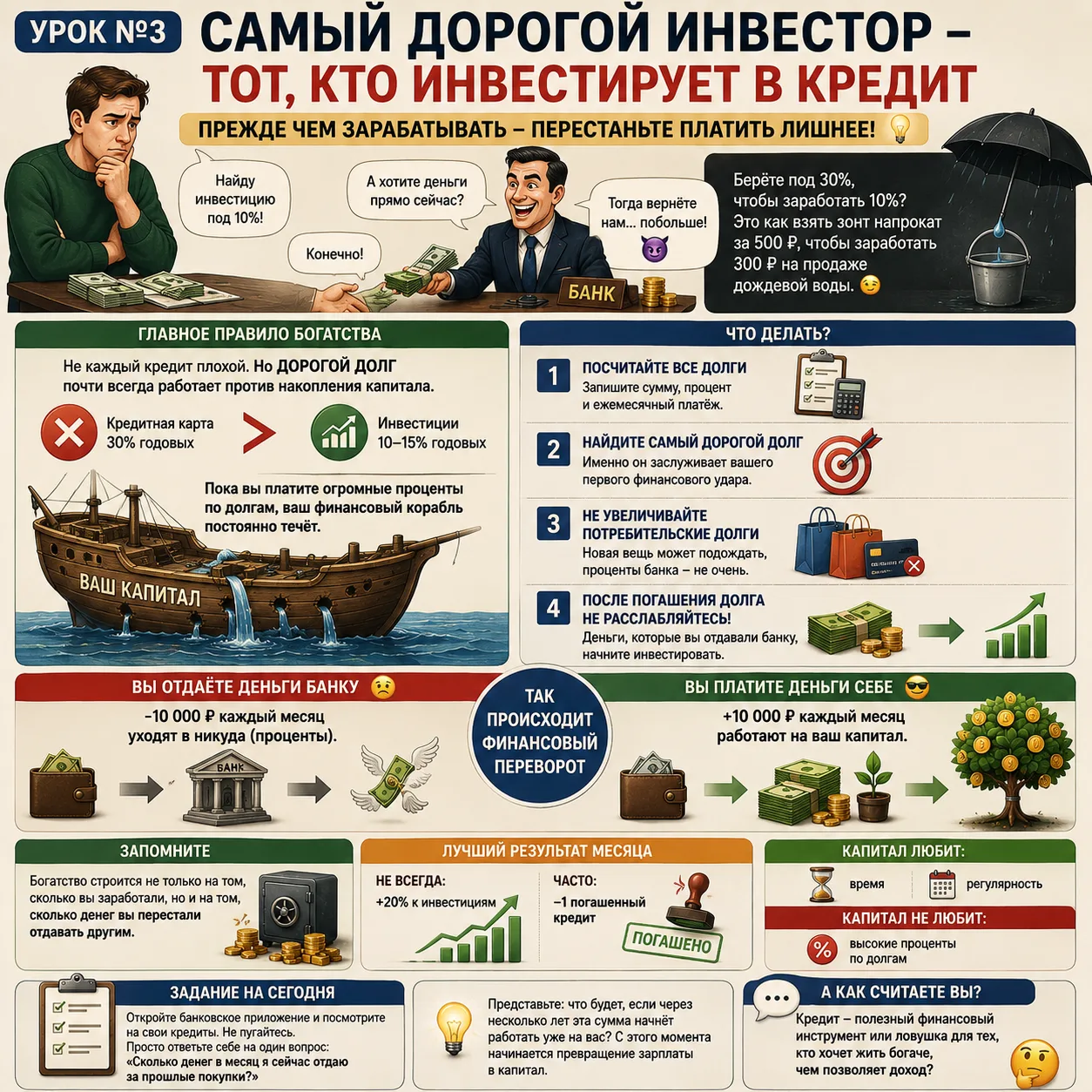 💳 УРОК №3. Самый дорогой инвестор — тот, кто инвестирует в кредит