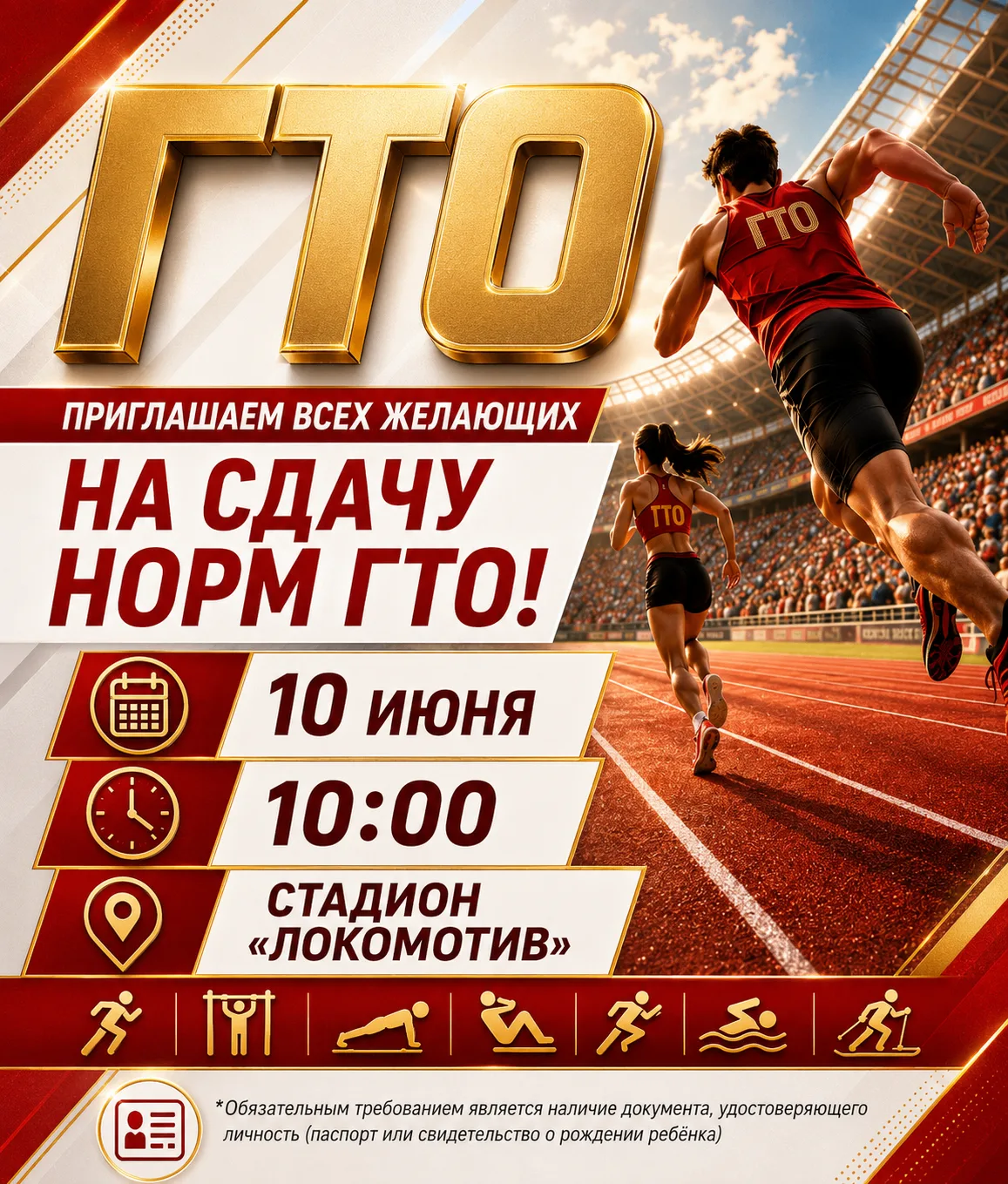 🏃‍♂️ Приглашаем всех желающих на сдачу норм ГТО!