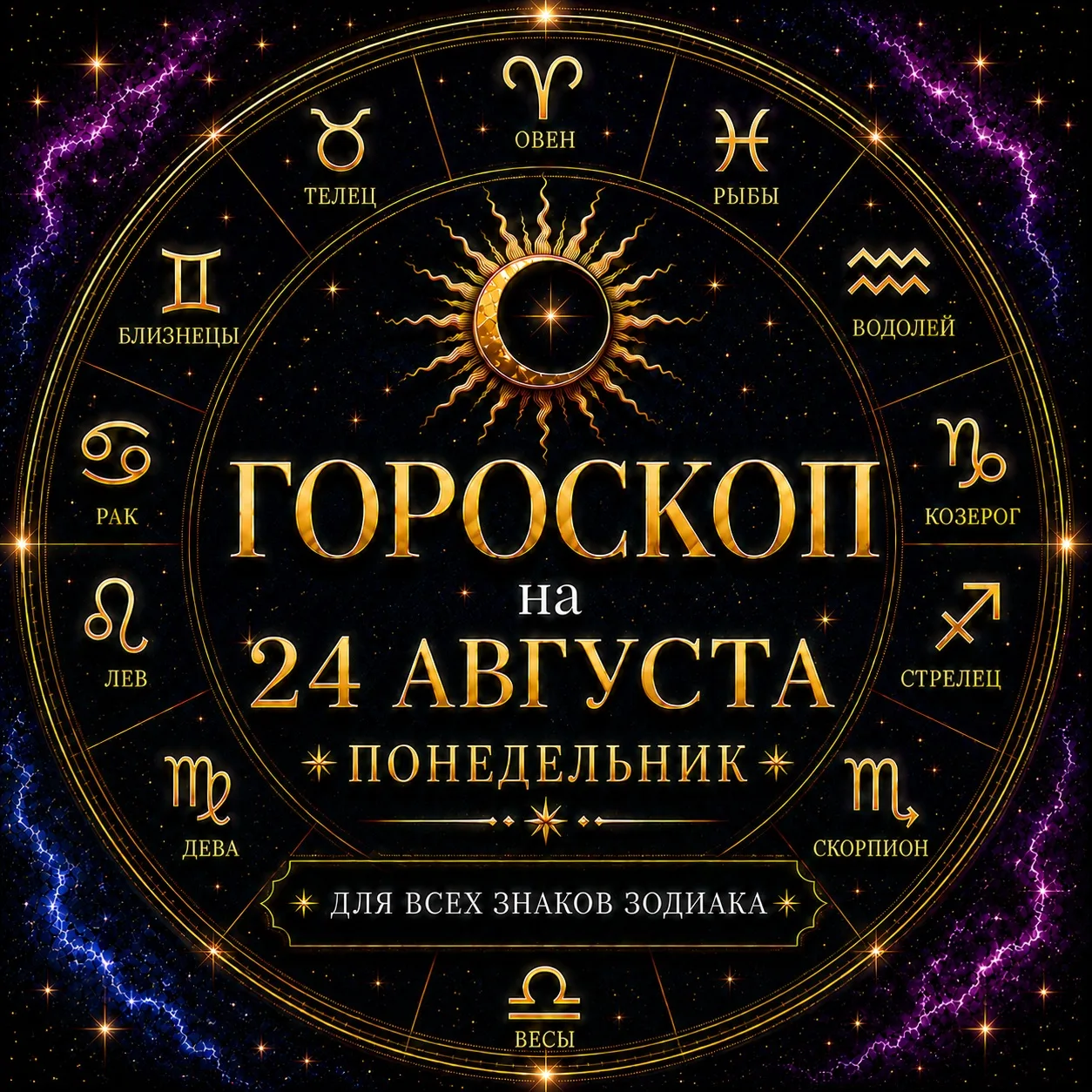⭐️Гороскоп на 24 августа, понедельник 🌺