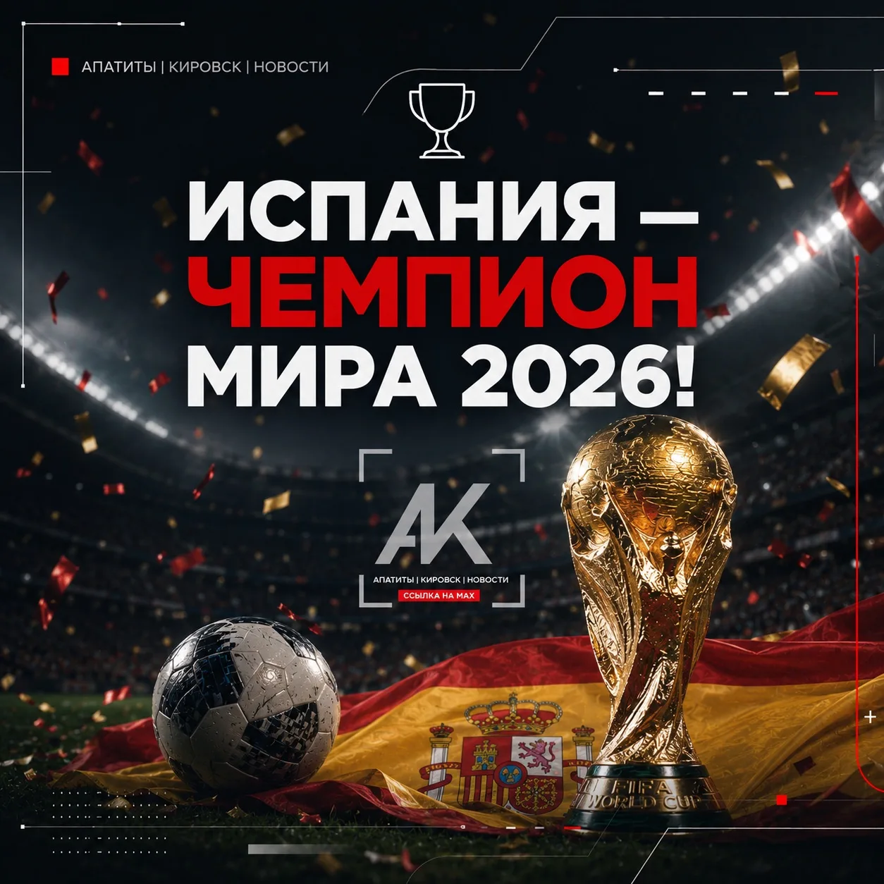 🏆 Финальный свисток! Испания — чемпион мира 2026!

Испания удержала минимальное преимущество и обыг