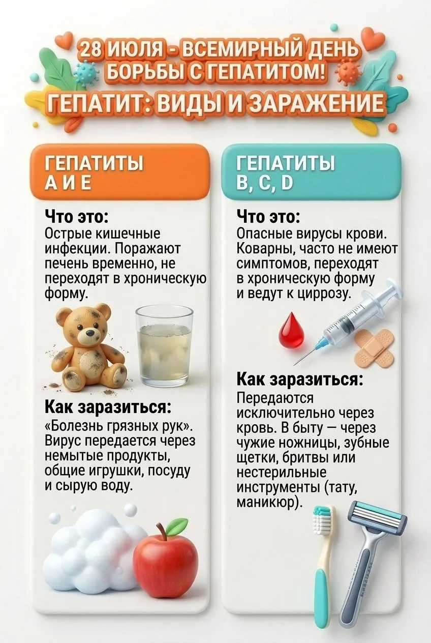 📢 28 июля — Всемирный день борьбы с гепатитом!

💫 Уважаемые родители и учащиеся! Здоровье наших де