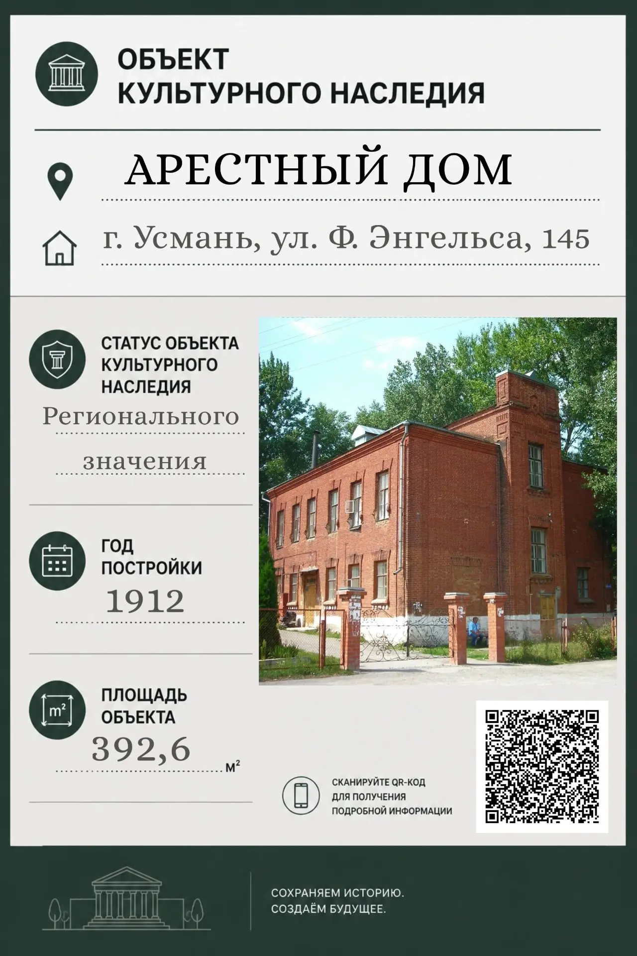 В Липецкой области инвесторам предлагают объект культурного наследия -  «Арестный дом»  в городе Усм