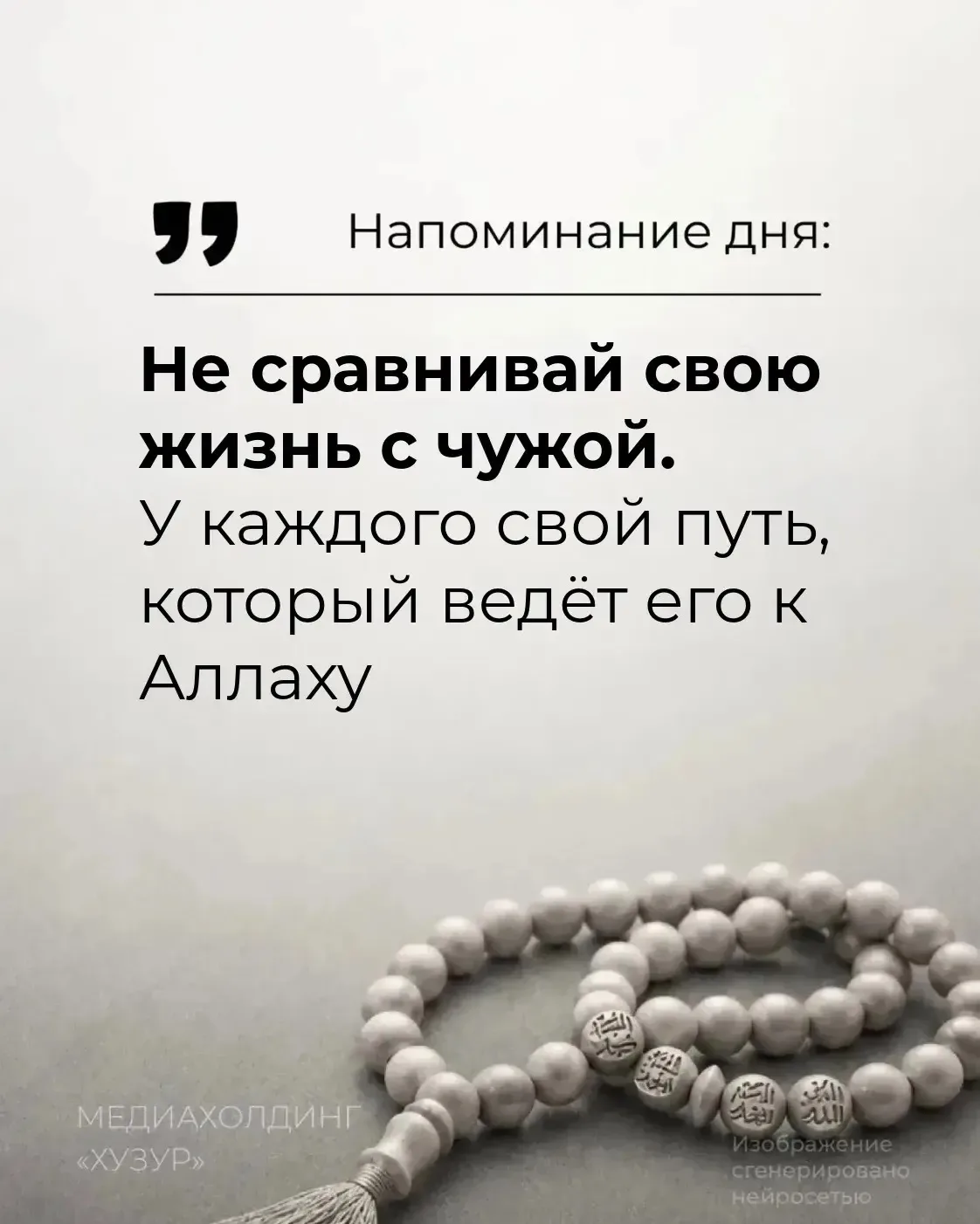 У каждого человека свой удел и свои испытания. Благодарите Аллаха за то, что имеете, и не сравнивайт