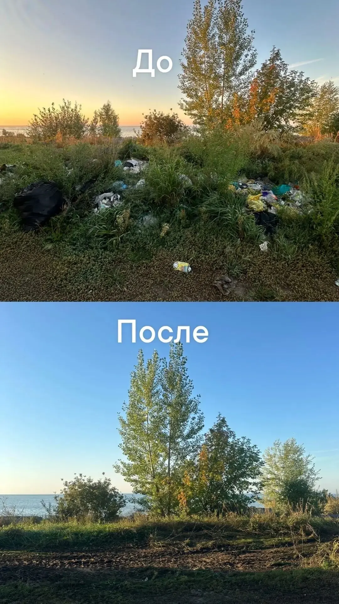 ✅Береговая линия у п. Голубой залив очищена: