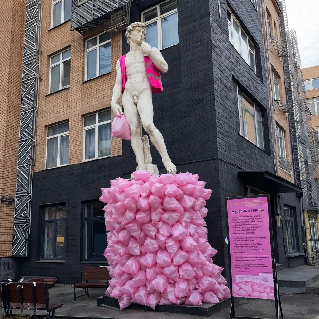 👀 Горы симпатичных отходов заполонили центр дизайна Artplay в Москве  Проект «Мусорные города» от «С