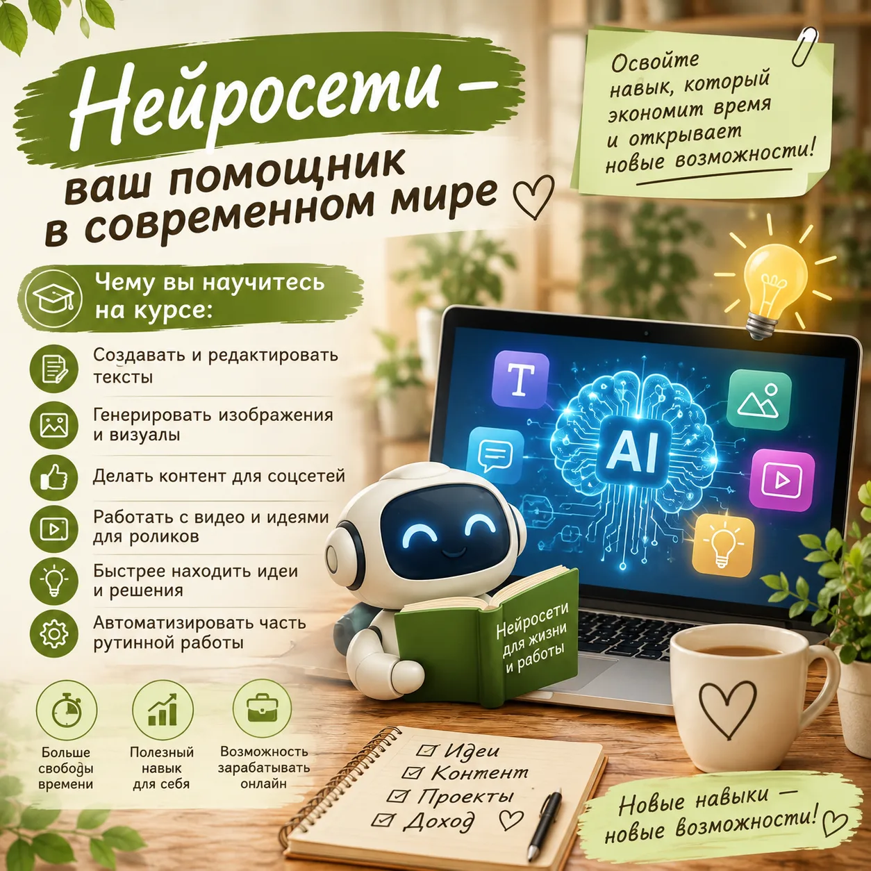 🤖 Нейросети: навык, который экономит время и открывает новые возможности