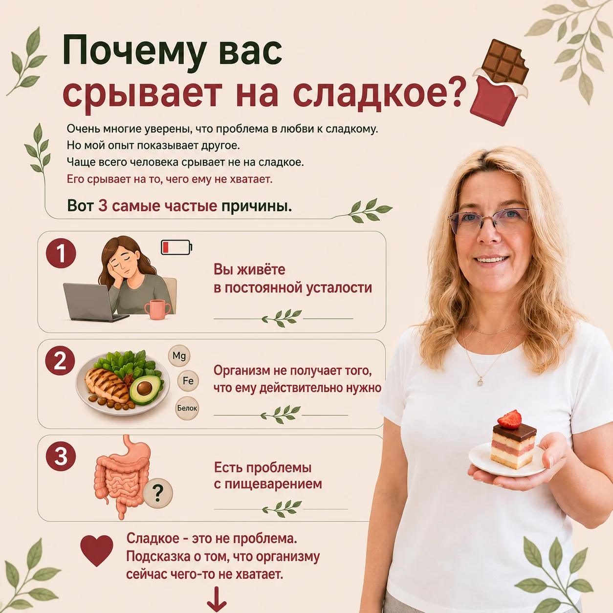 Почему вас срывает на сладкое? 🍫