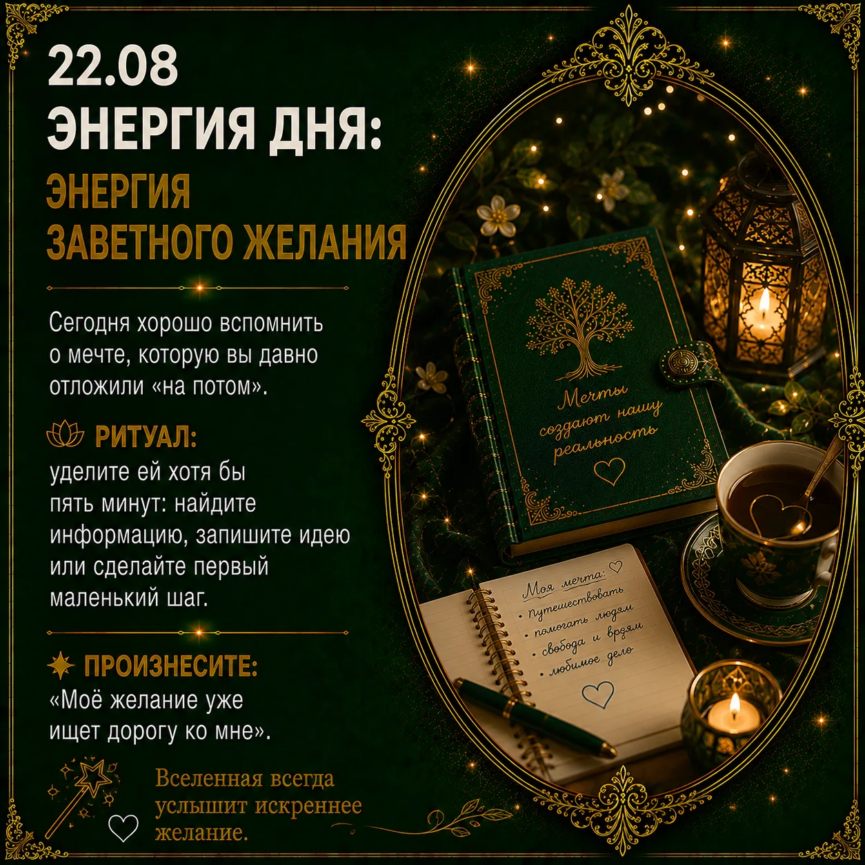 🌟Энергия дня: энергия заветного желания