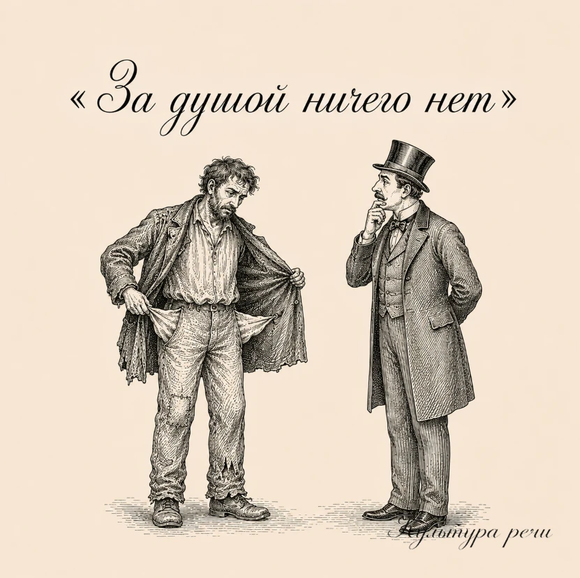 За душой ничего нет

Так говорят о человеке, у которого нет ни денег, ни имущества, ни каких-либо ср