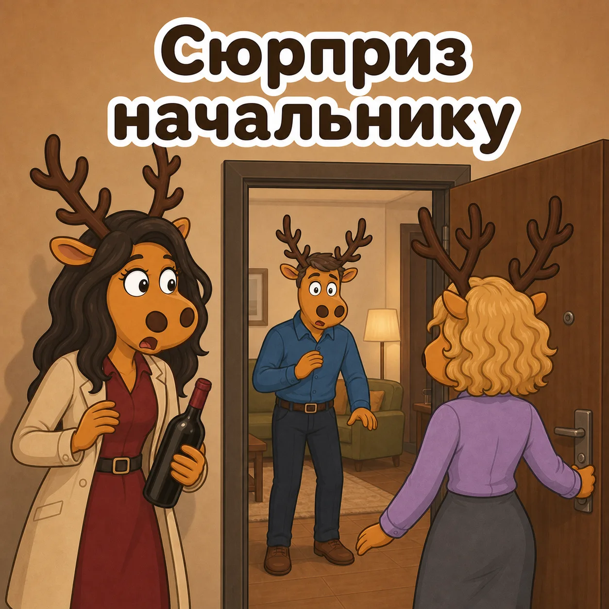Что бы вы подумали, если бы дверь любимого мужчины открыла ваша лучшая подруга? 🍷