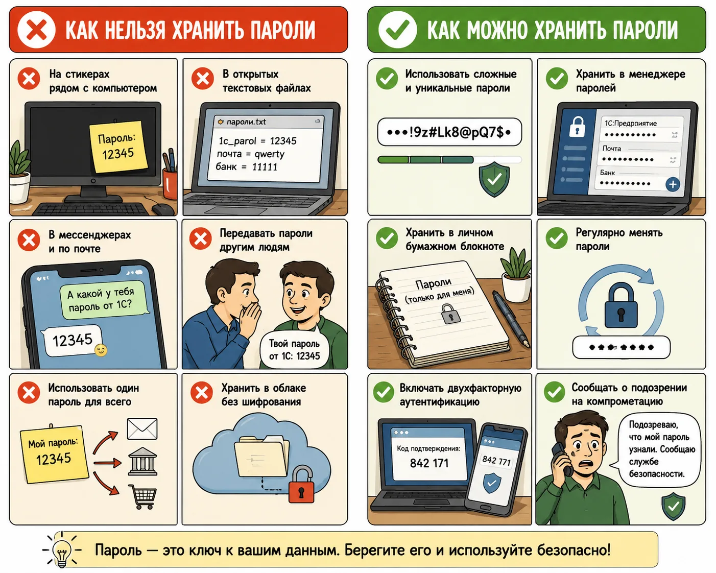 Пароль на стикере? Тогда он уже не пароль.

Кажется, что записать пароль на листочке возле монитора 