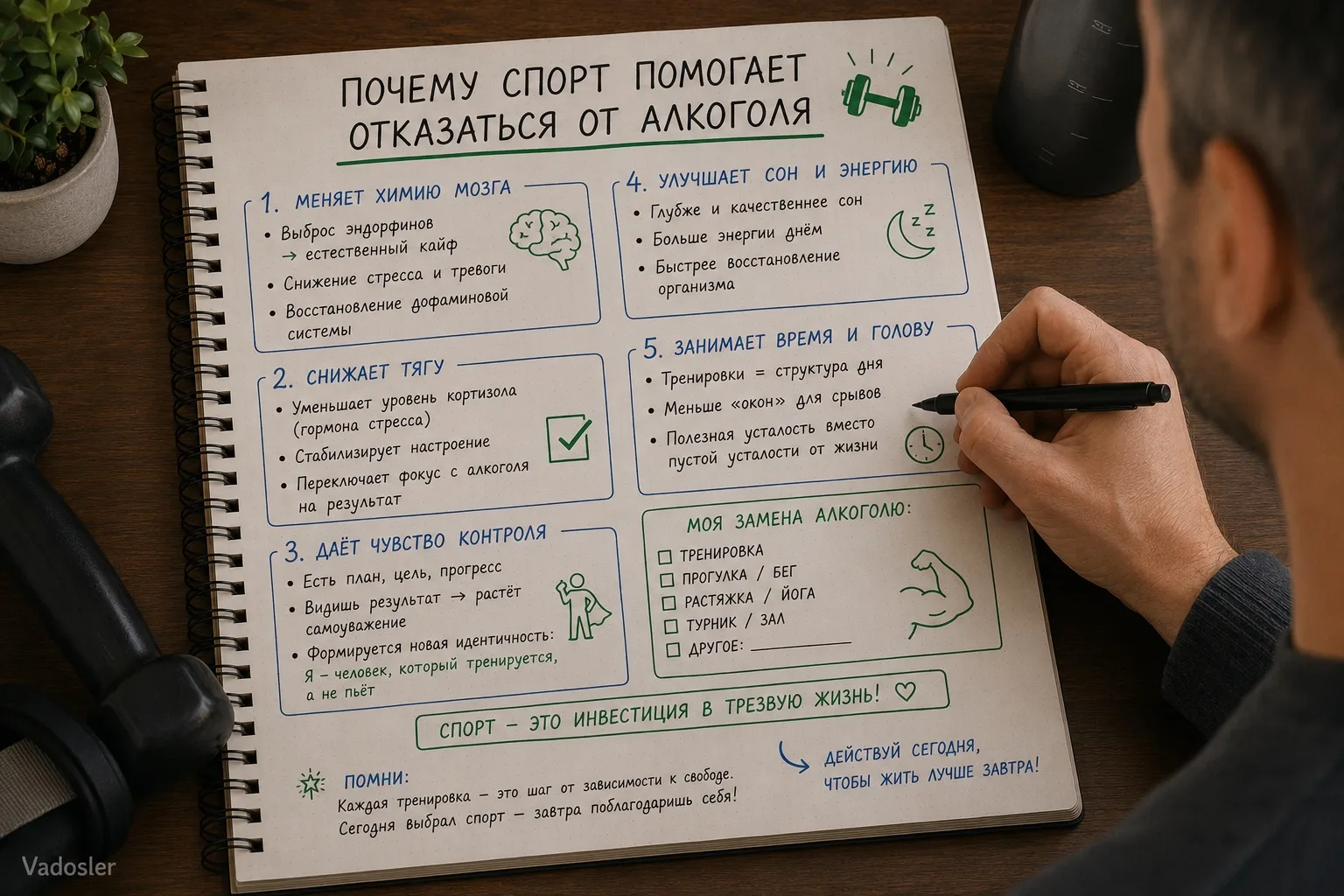 Многие думают, что спорт помогает отказаться от алкоголя, потому что занимает свободное время. На са