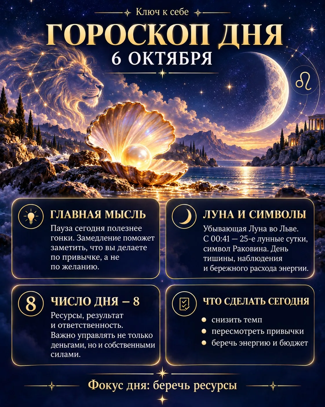🔮 ГОРОСКОП «КЛЮЧ К СЕБЕ» — 6 ОКТЯБРЯ